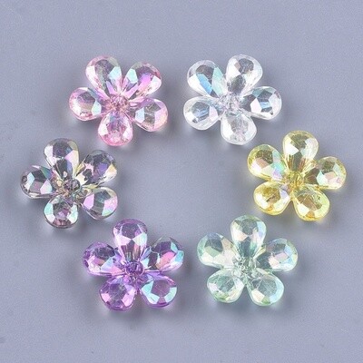 Acrylic Flower Bead Cap - Mixed 23x22mm