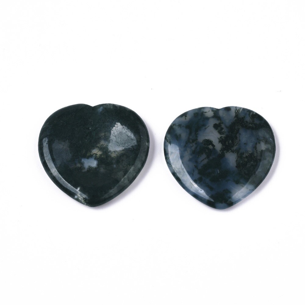 Moss Agate Worry Stone