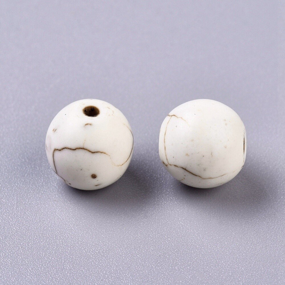 Howlite Round - Lemon Chiffon 10mm