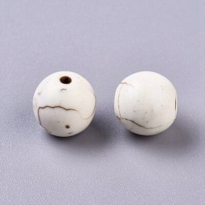 Howlite Round - Lemon Chiffon 10mm