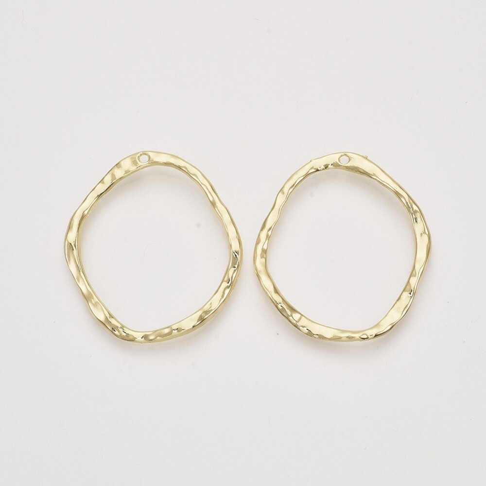 Bead Frame - Hammered Oval 41x36mm