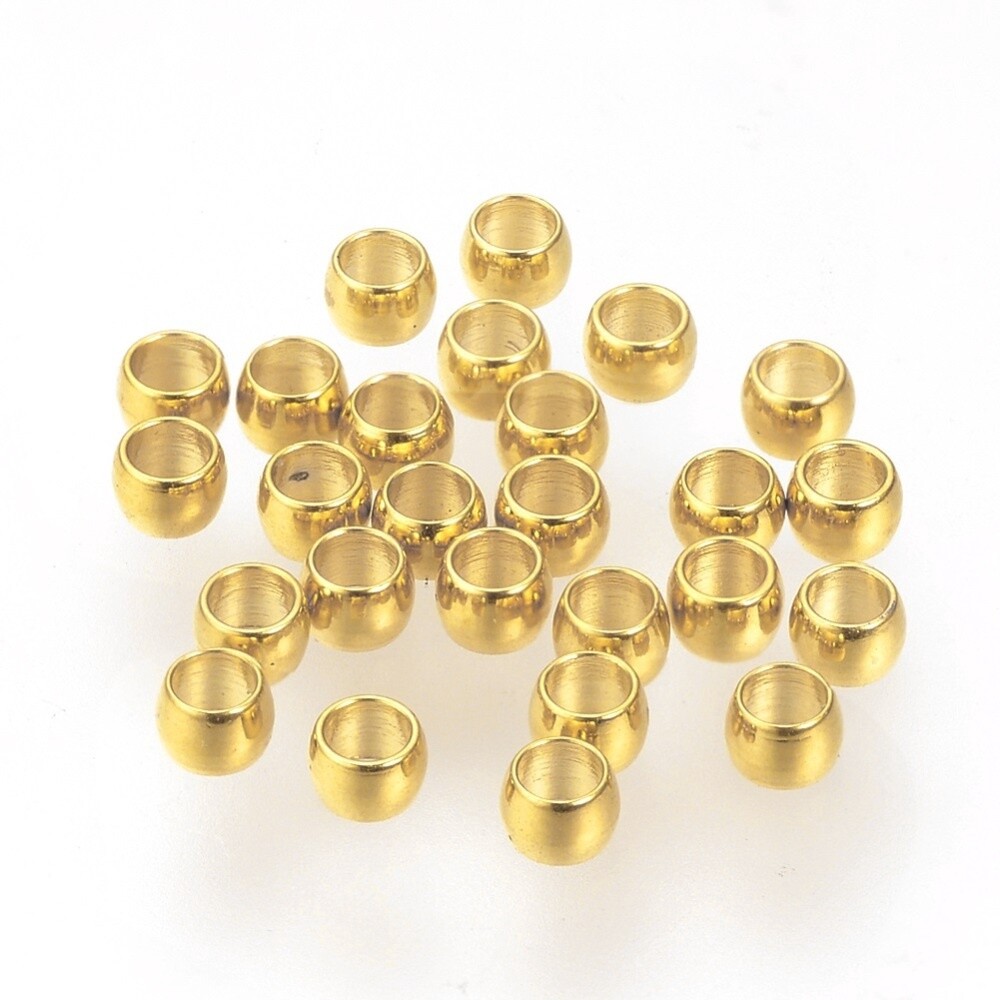 24K Gold Plated 304 SS Spacer Rondelle 2x1mm