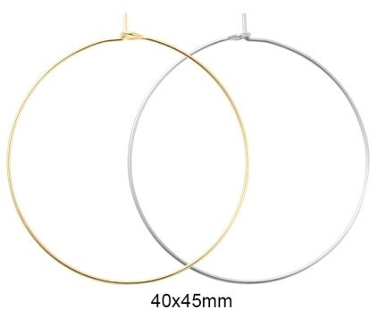 316 SS Hoops - Gold or Silver 45mm (Pair)