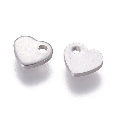 304 SS Stamping Heart - Silver 5mm