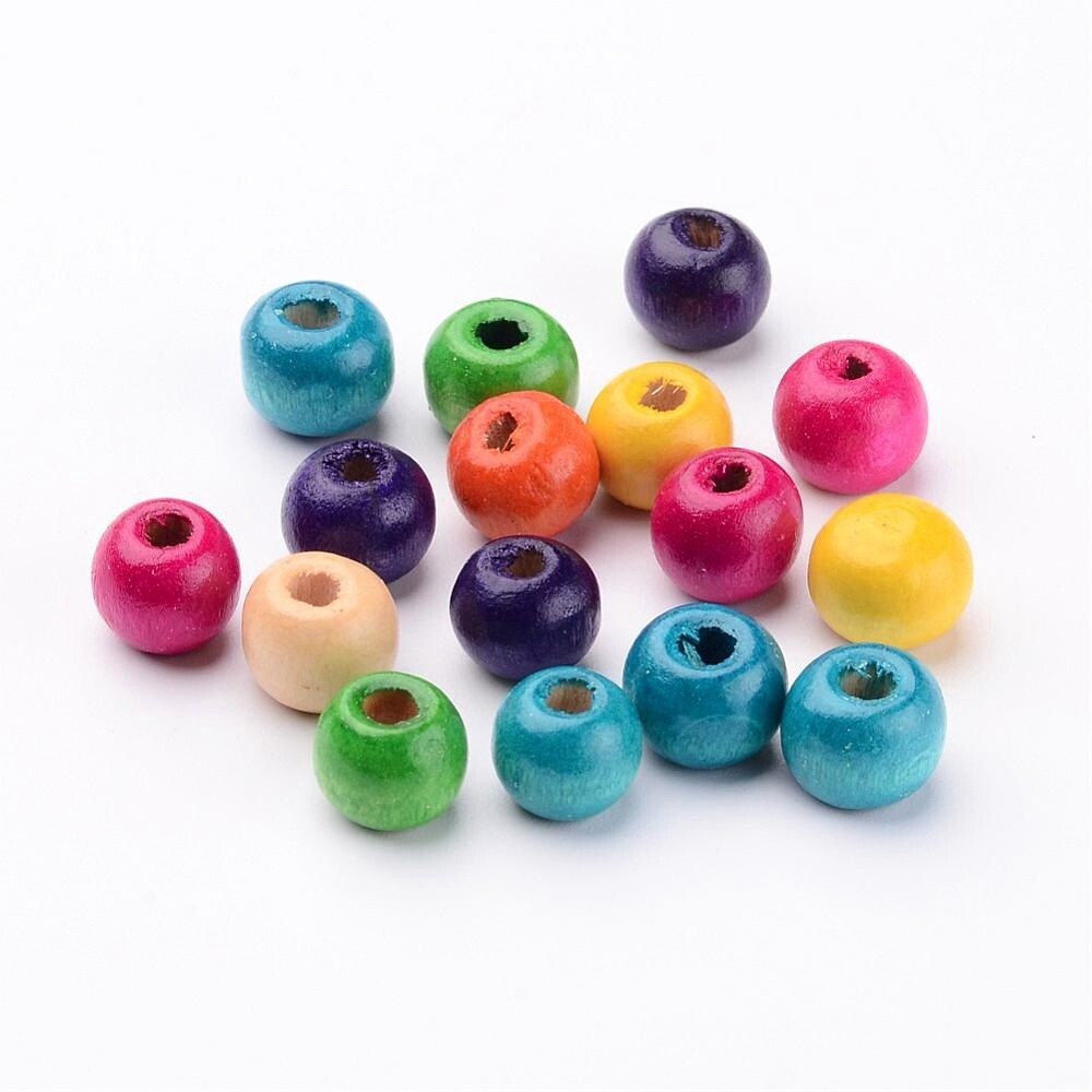 Wooden Round - Colourful 8mm