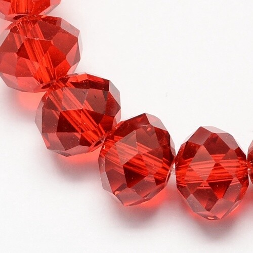 Syn. Austrian Crystal Cushion - Red 6x4mm