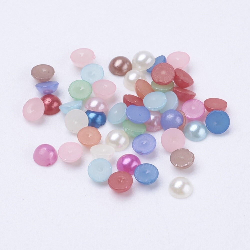Acrylic Pearl Cabochon - Mixed 4x2mm