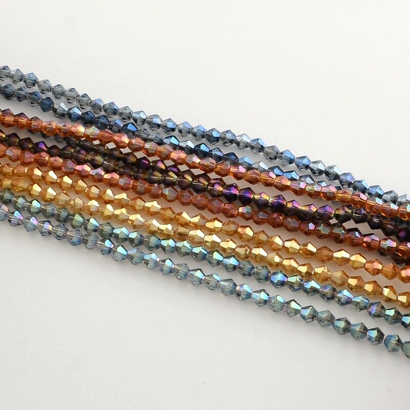 Electroplated Bicone - AB Mix 4mm