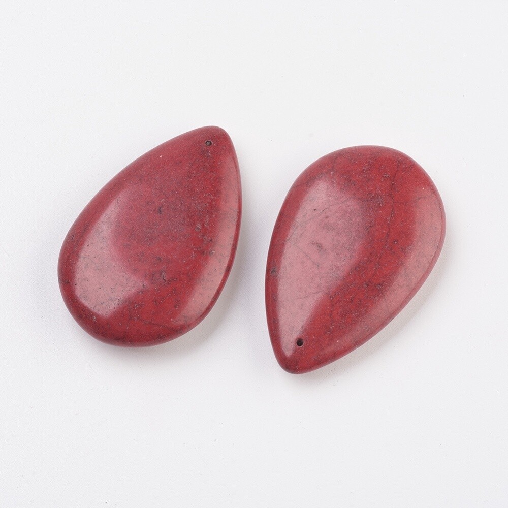 Syn. Turquoise Pendant - Red 54x34mm