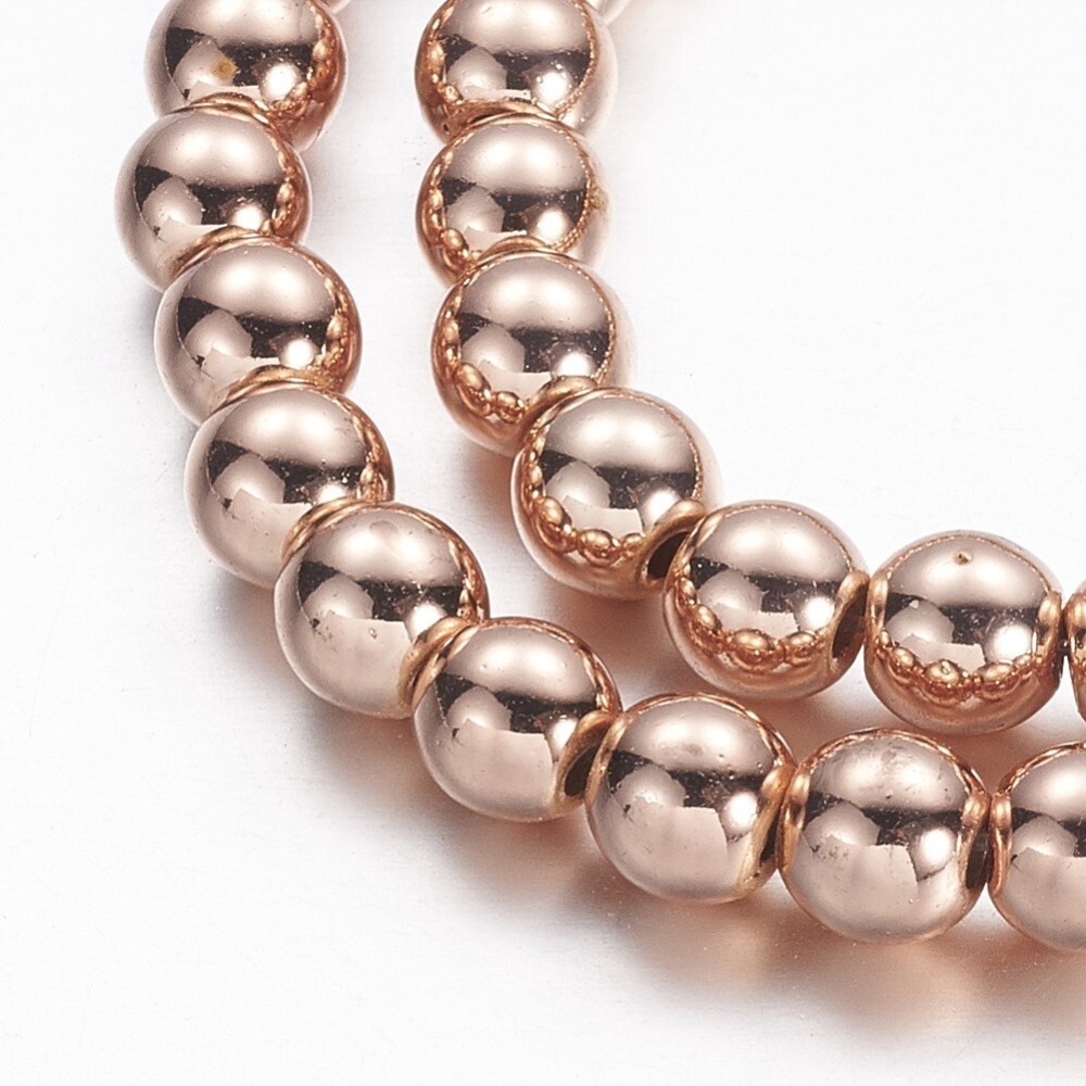 Hematite Syn - Rose Gold 6mm