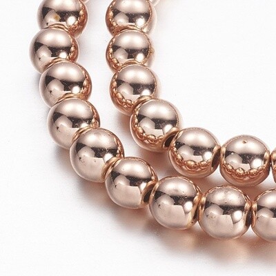 Hematite Syn - Rose Gold 6mm