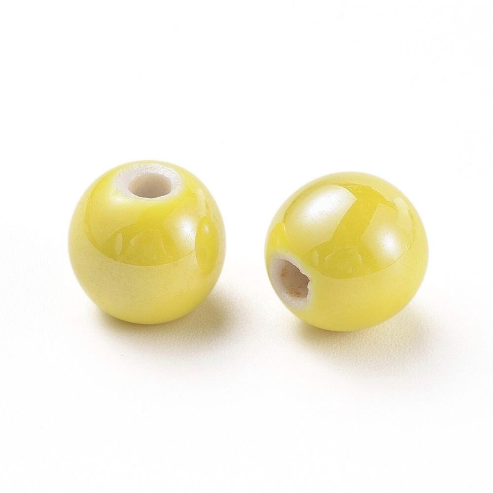 Porcelain Round - Yellow 12mm