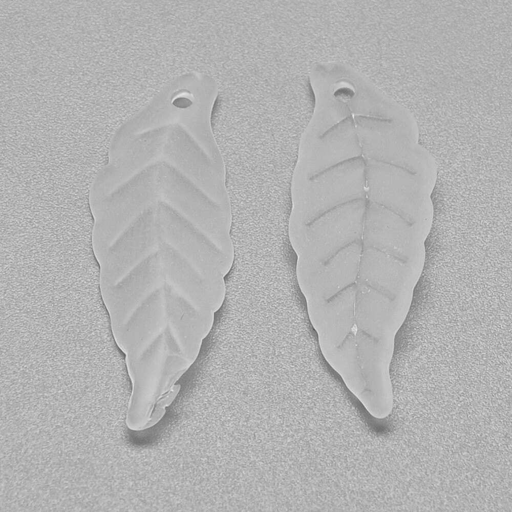 Transparent Frosted Leaf - Clear 26.5x9.5mm