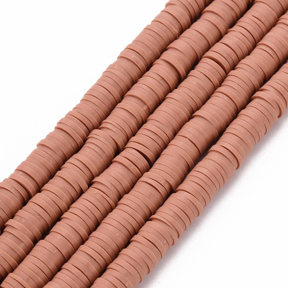 Heishi Beads - Dark Salmon 6mm ~16 inch String