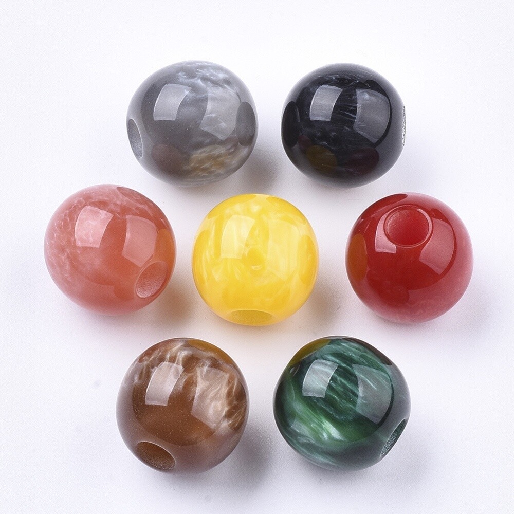 Resin Pearlised Gemstone - Mixed 20mm (LH 6mm)