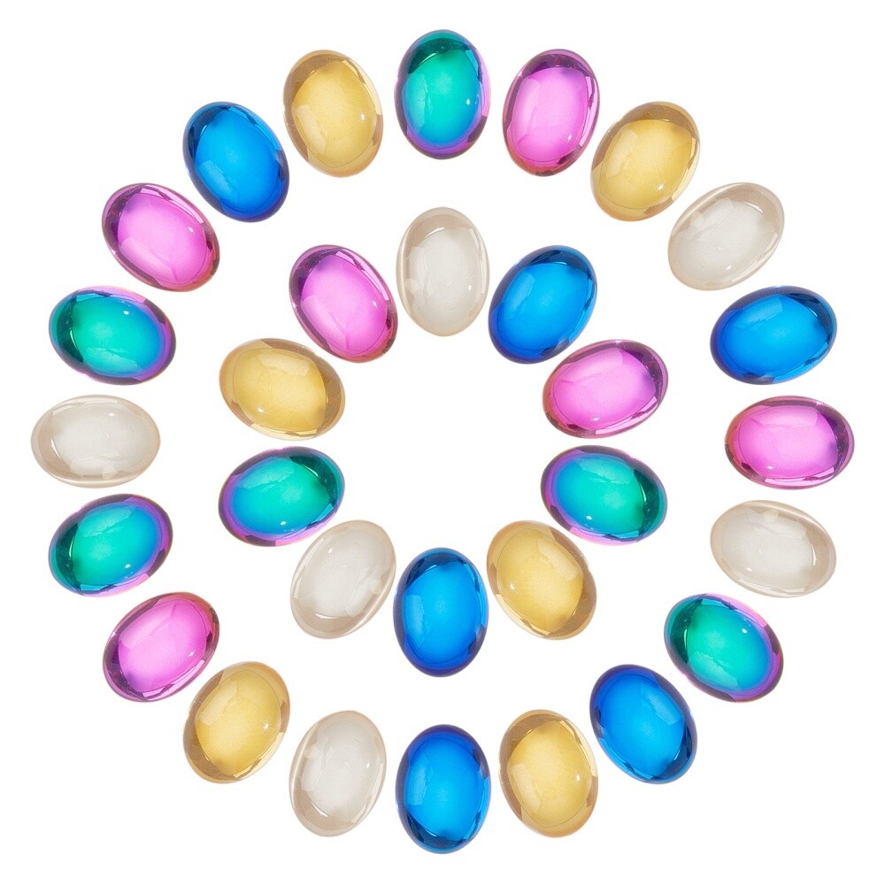 Oval Cabochon Glass - Mixed 14x10mm