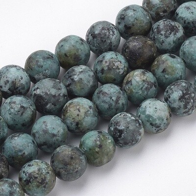 Jasper Round - Frosted Turquoise 8mm