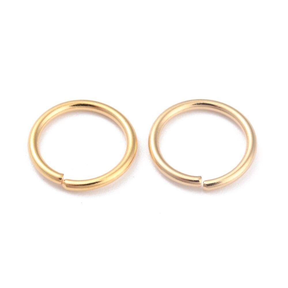 24K Gold Plated Jump Rings - 10mm (1mm)