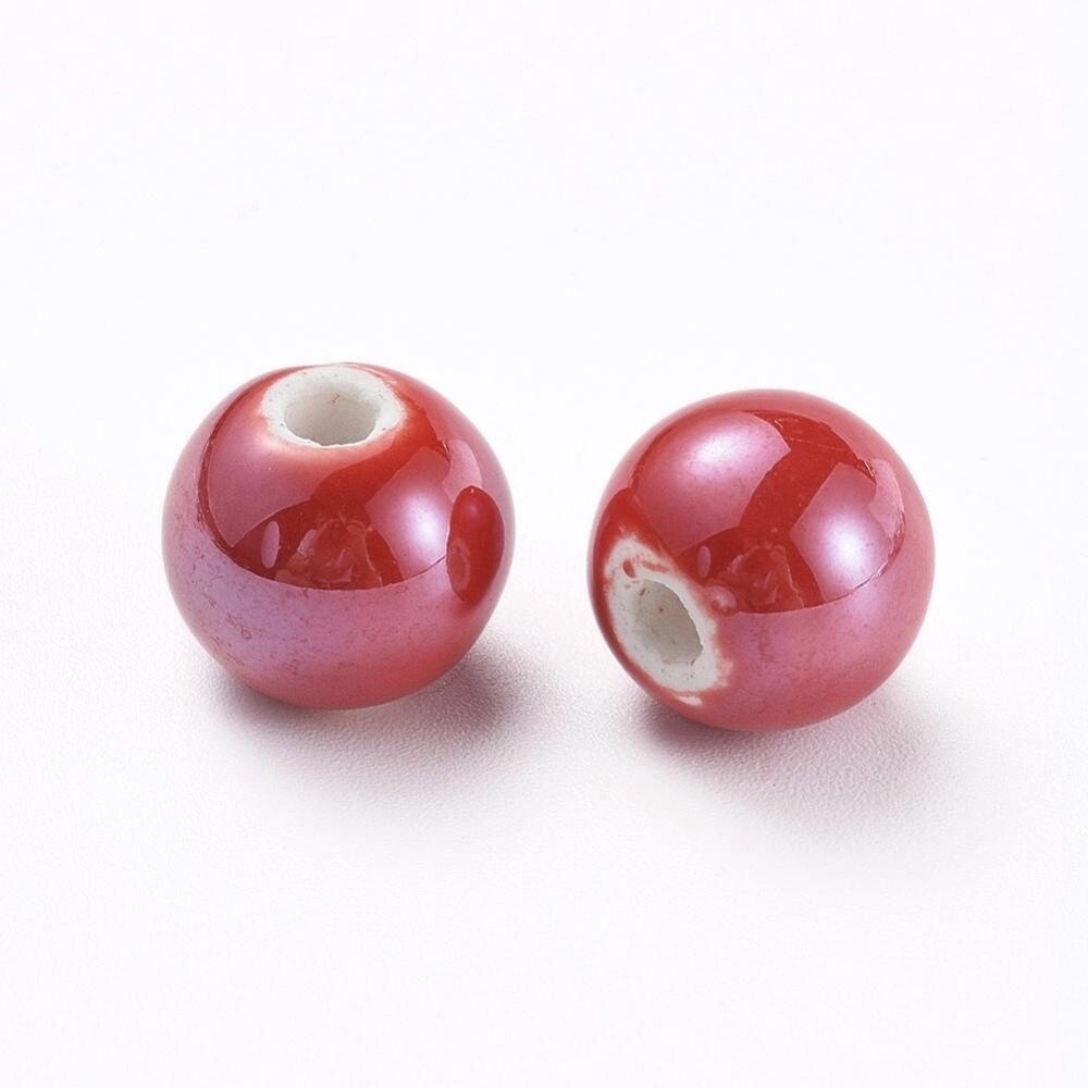 Porcelain Round - Red 12mm