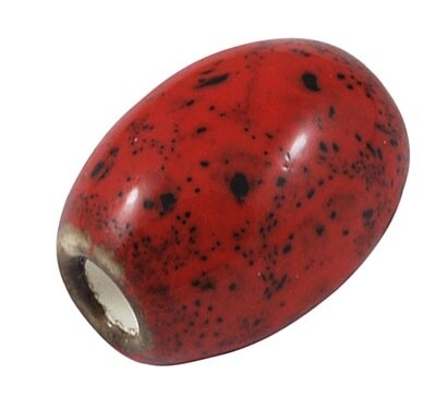 Porcelain Oval - Red 21.5x16mm (LH 4mm)