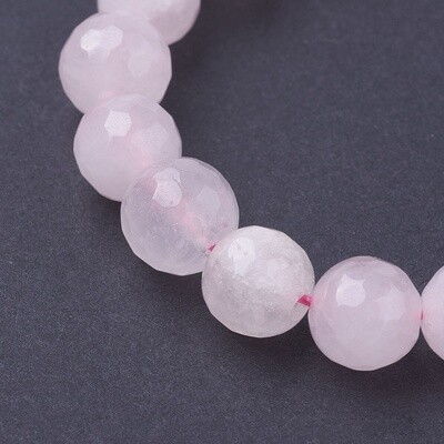 Rose Quartz Faceted Round - 8mm