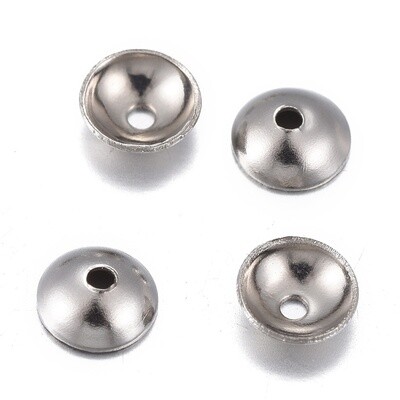 201 SS Plain Bead Cap - Dark Silver 4x1.5mm