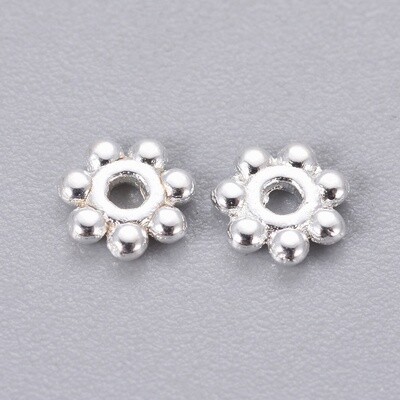 Daisy Spacer - Silver 4mm