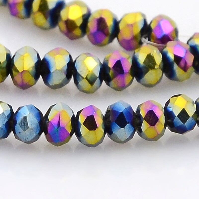 Faceted Rondelle - Purple Iris 3mm