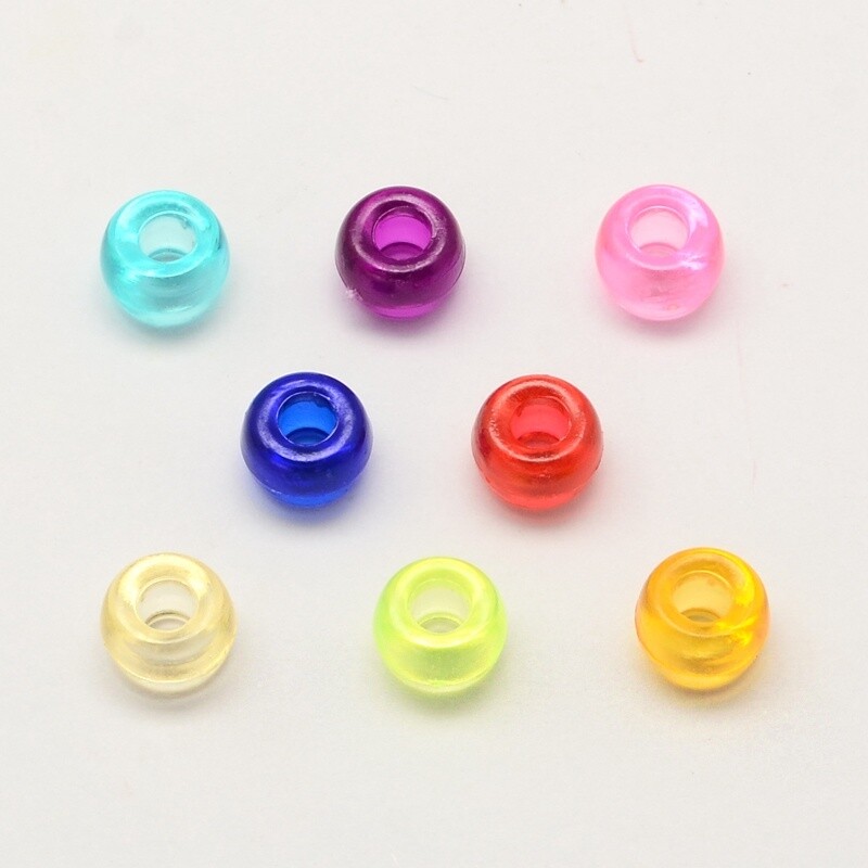 European Bead (Acrylic) - Mixed 9x6mm (LH 4mm)