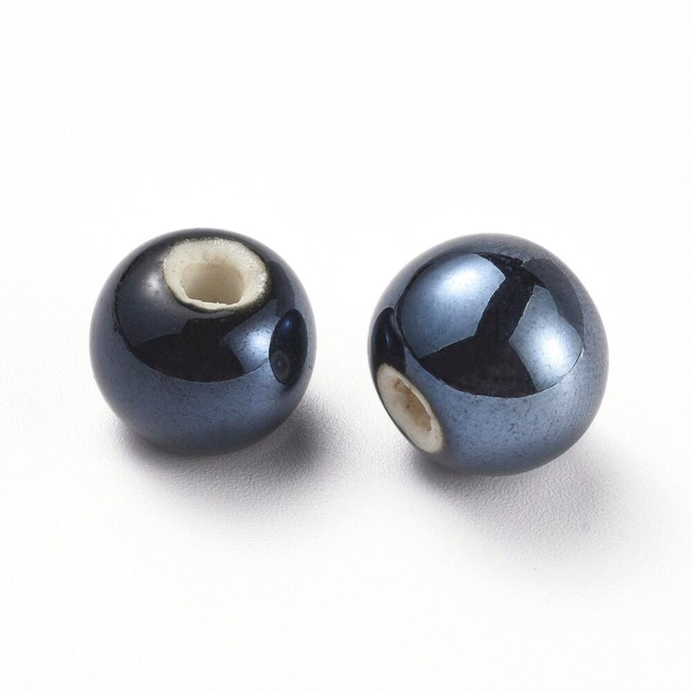 Porcelain Round - Black 12mm