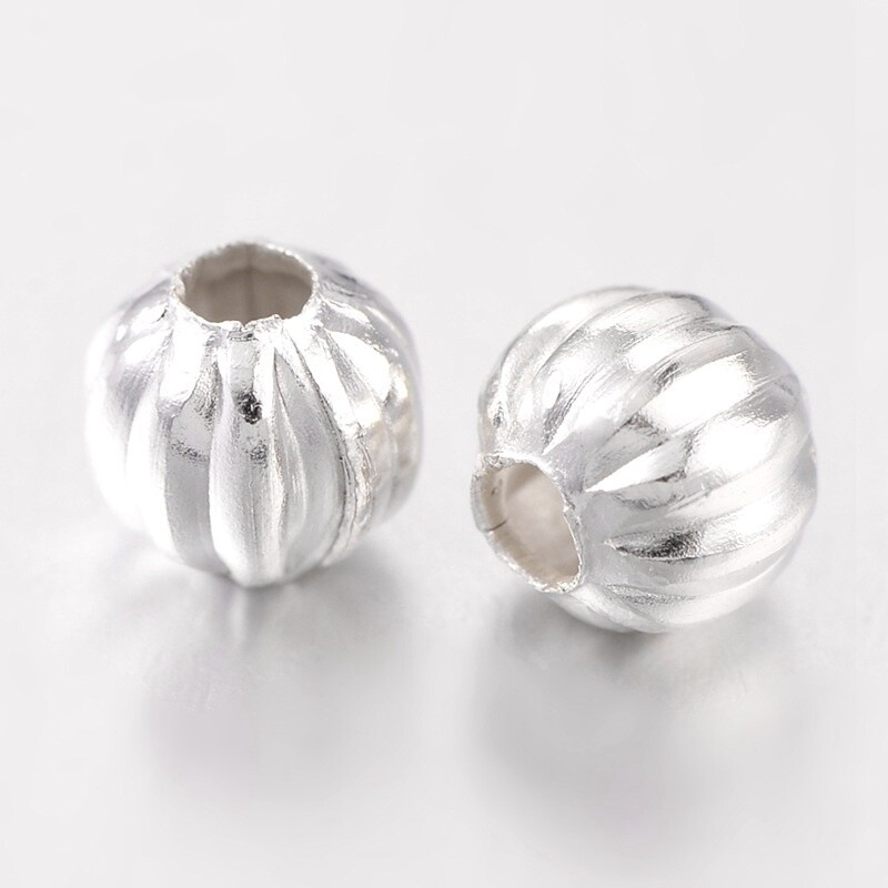Fluted Round - Silver 5mm