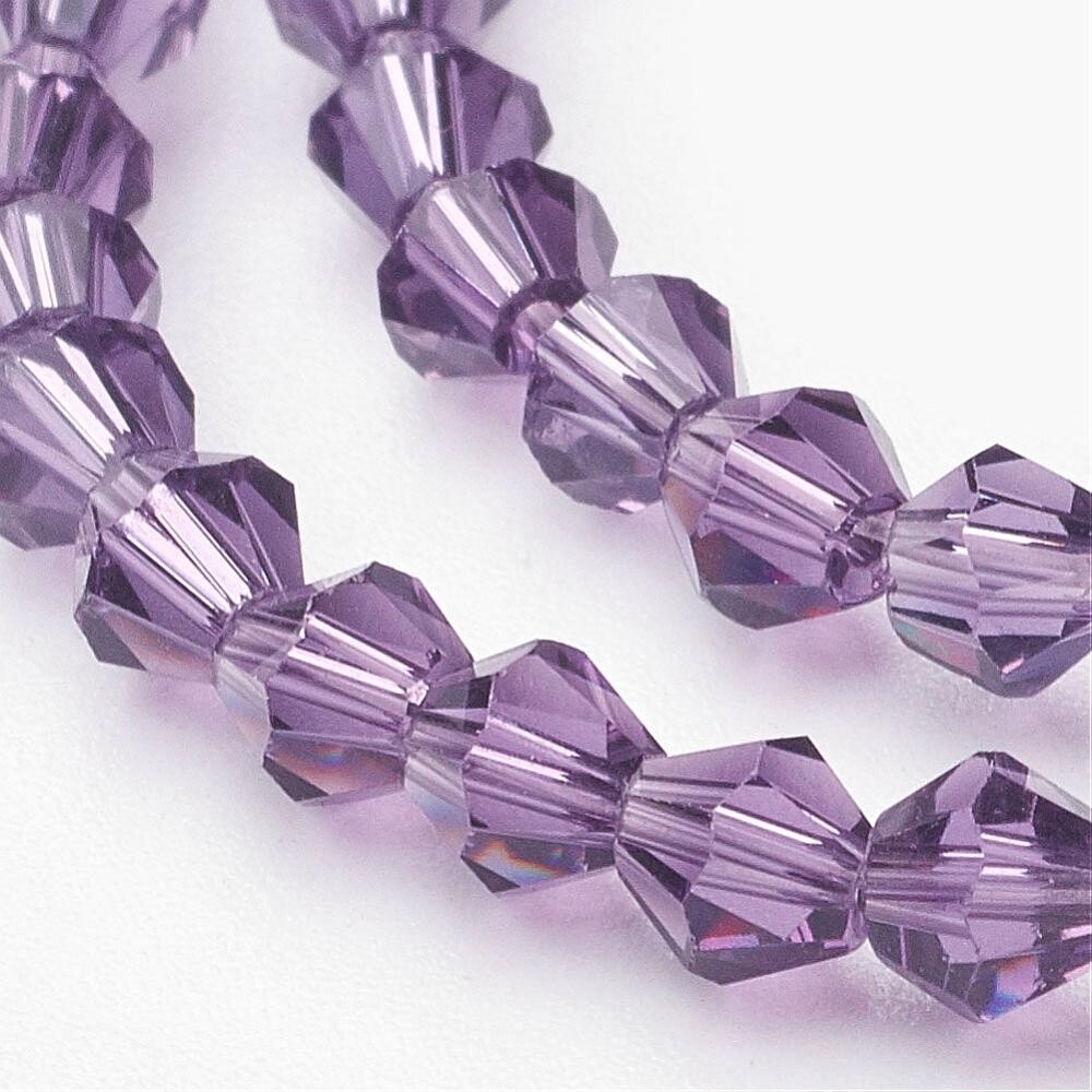 Bicone - Purple 4mm