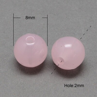 Syn. Acrylic Jade Round - Pink Pearl 8mm