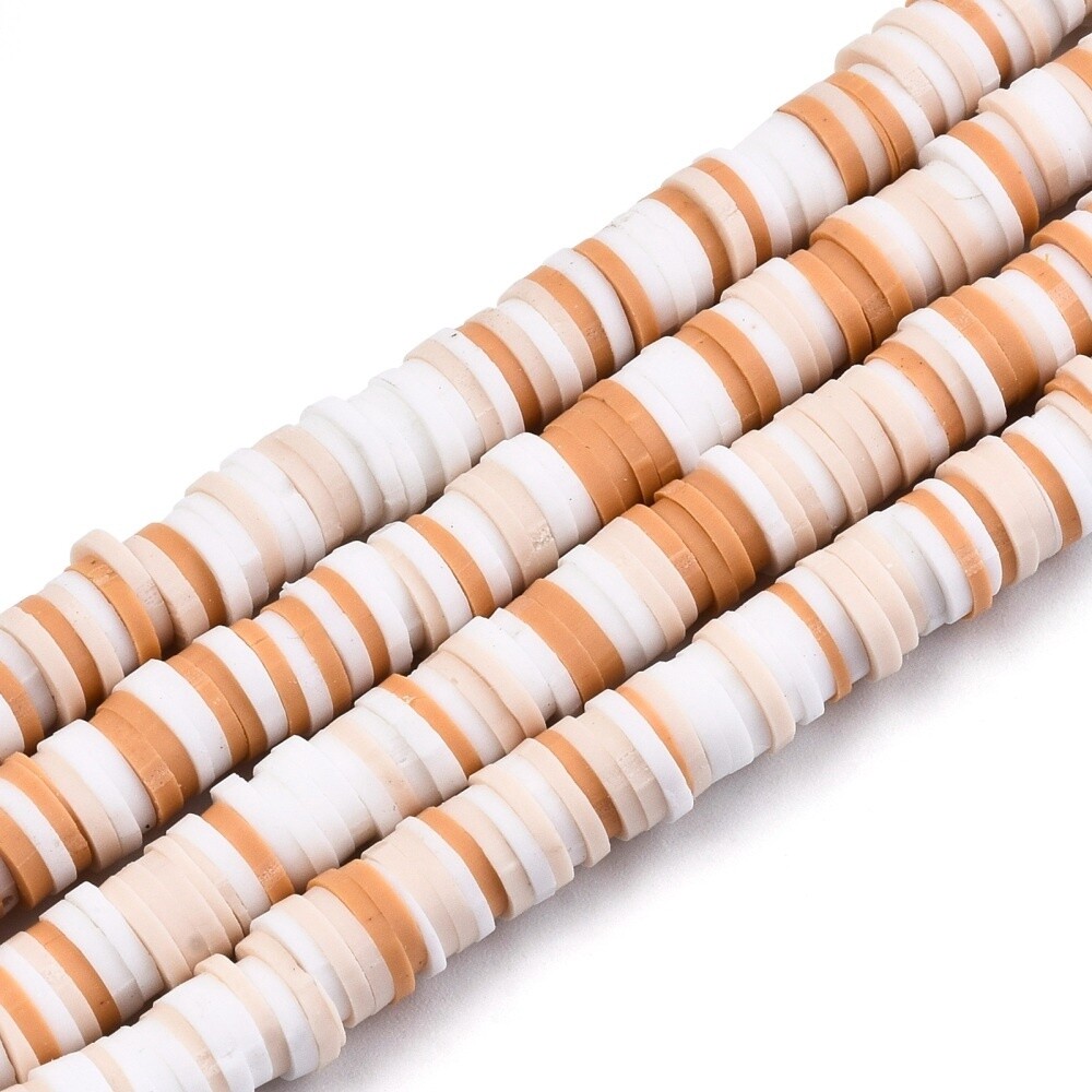 Heishi Beads - Sandy Brown 6mm ~17.5 inch String