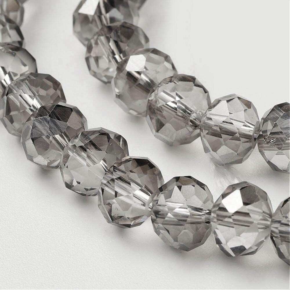 Rondelle - Light Grey AB - 8x6mm