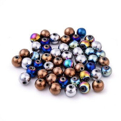 Hematite Round - Electroplated 10mm