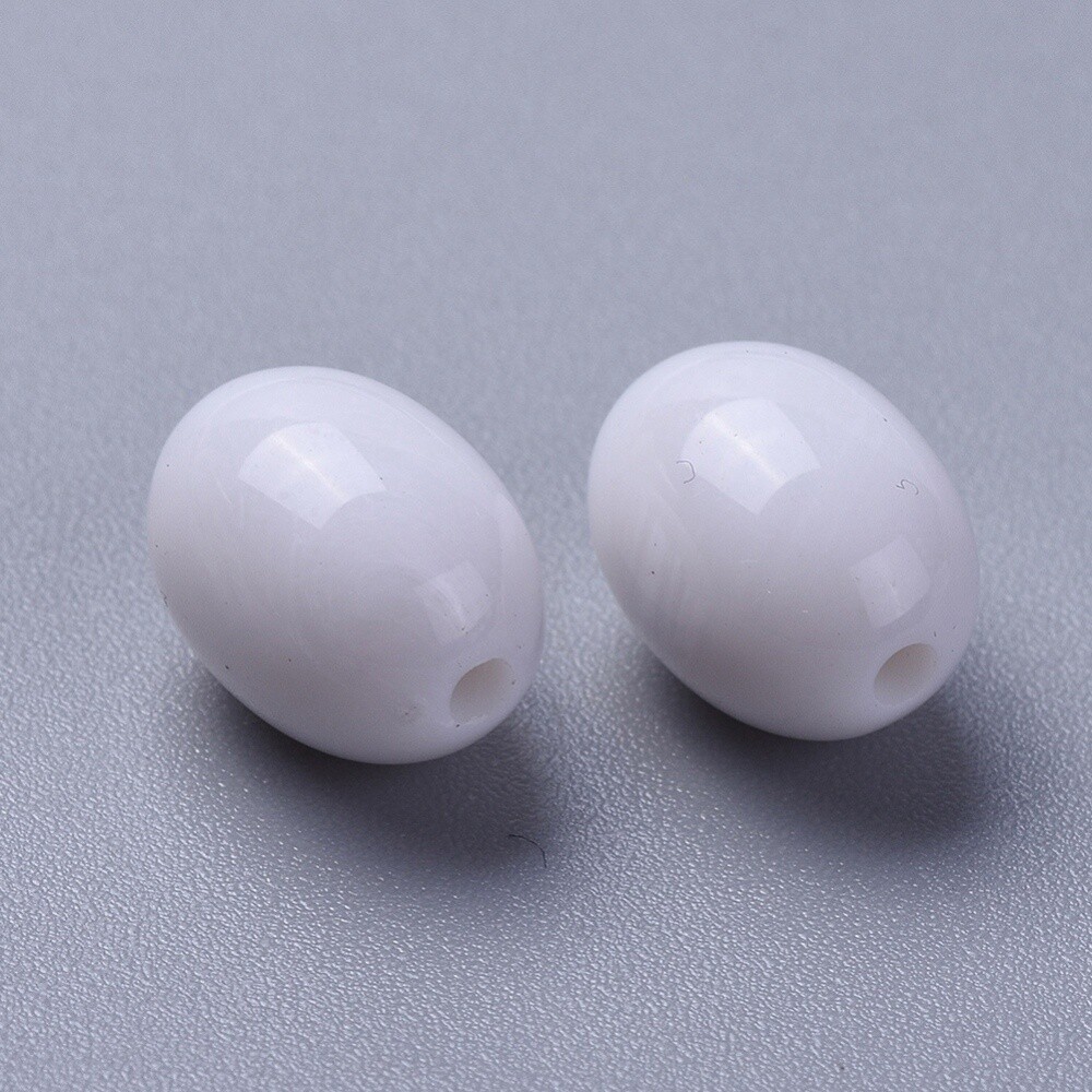 Oval Acrylic -  White 12x9mm