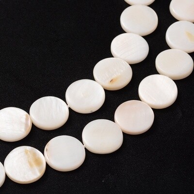 Mother of Pearl Flat Round - 14x2mm