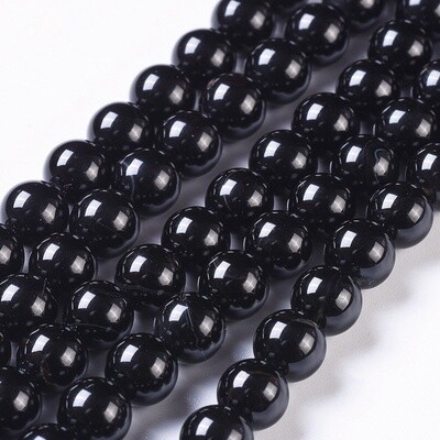 AB Grade Onyx Round - Black 8mm