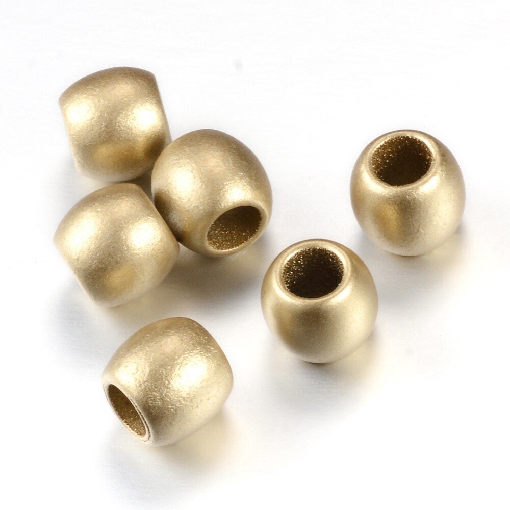 Acrylic Barrel Bead - Gold 9x8.5mm (LH 5mm)