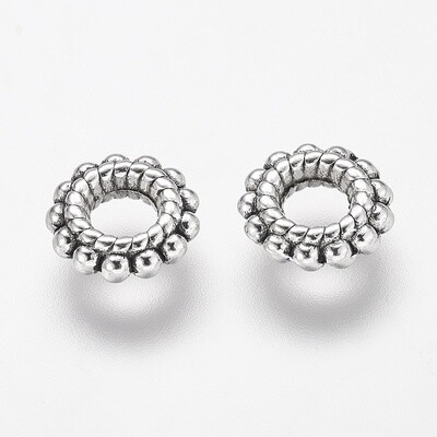TS Spacer Dotted Donut - Silver 8x2mm