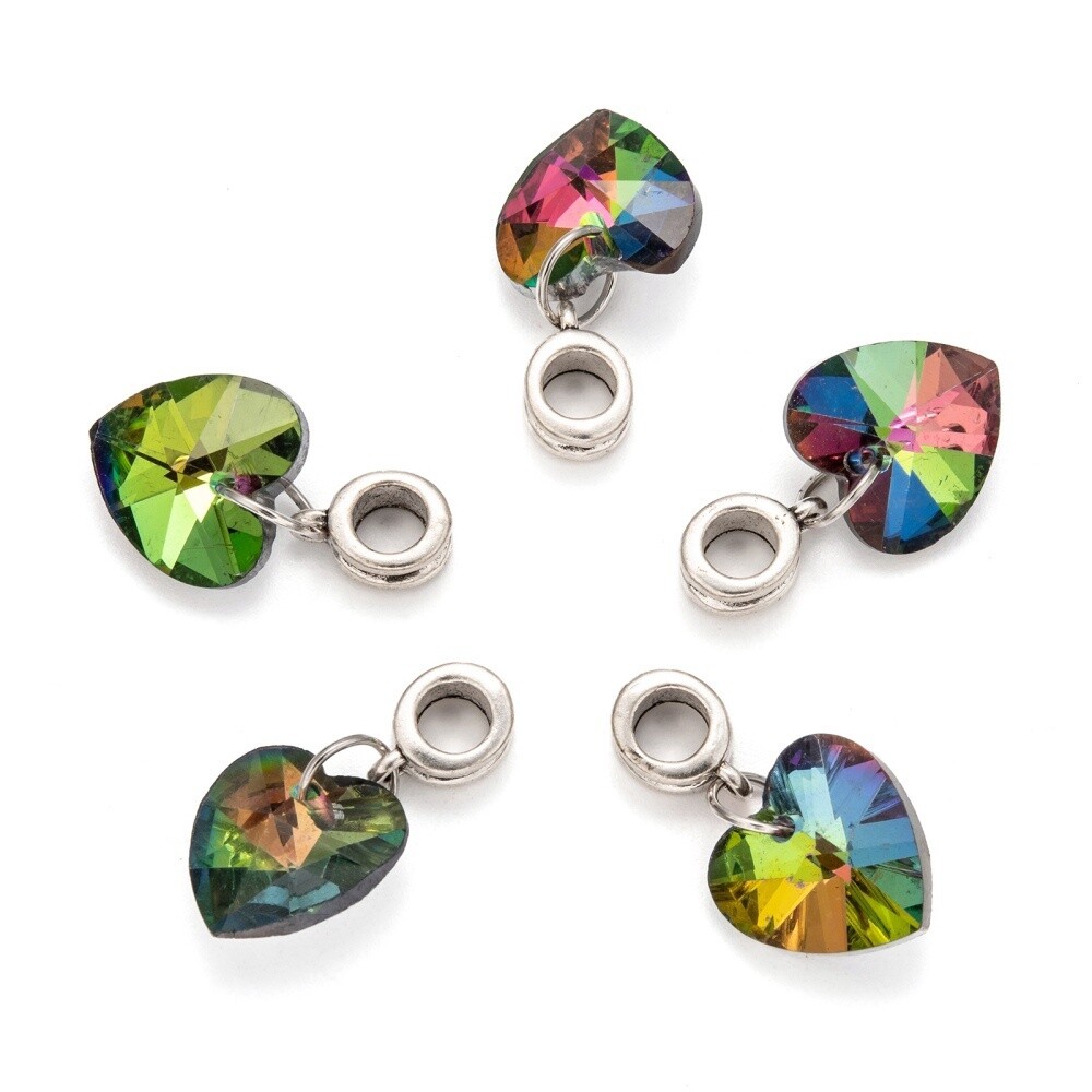 Electroplated Glass Heart - 25mm