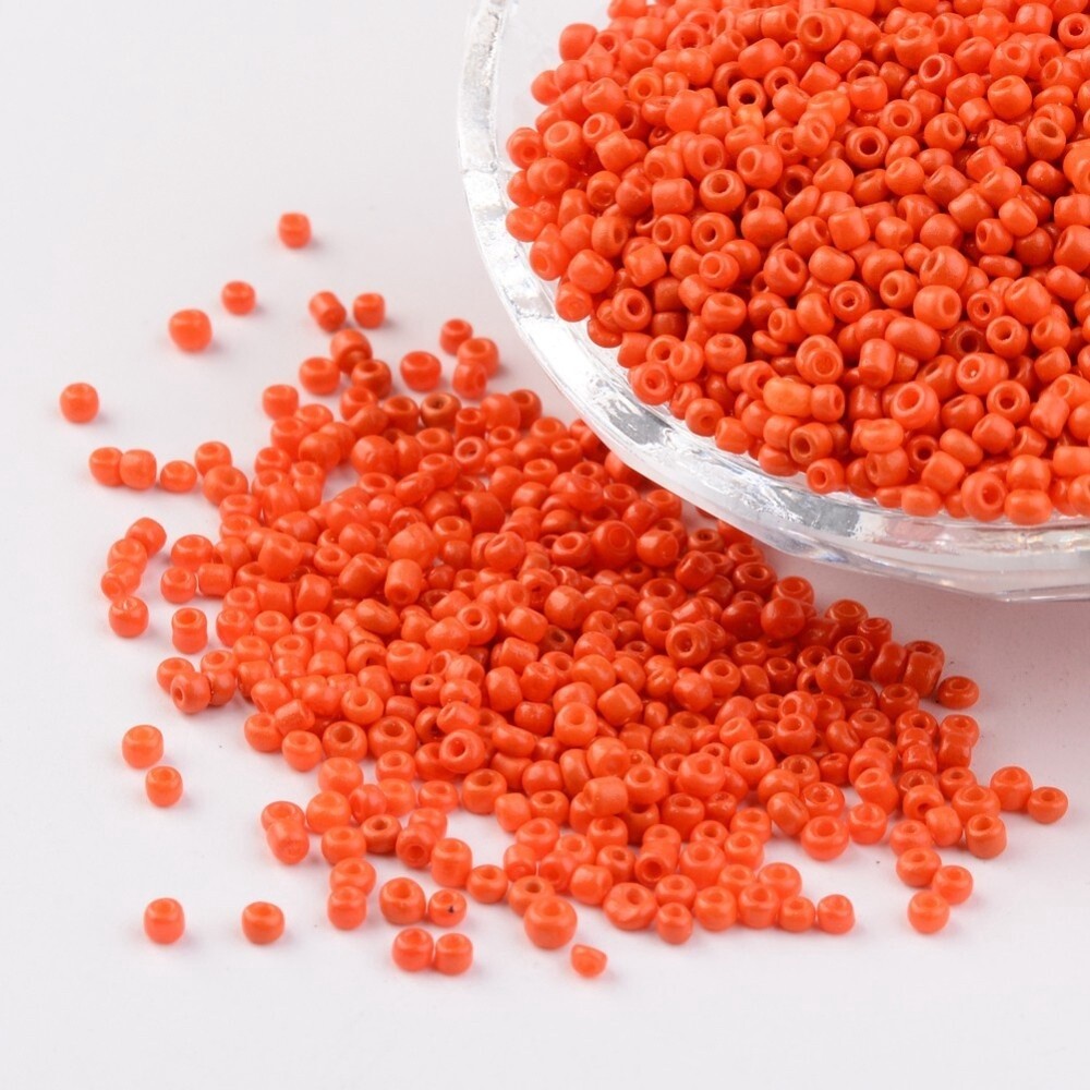 Seed Bead - Opaque Orange Red 12/0