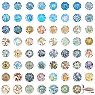 Round Bezel - Printed Mix 25x7mm