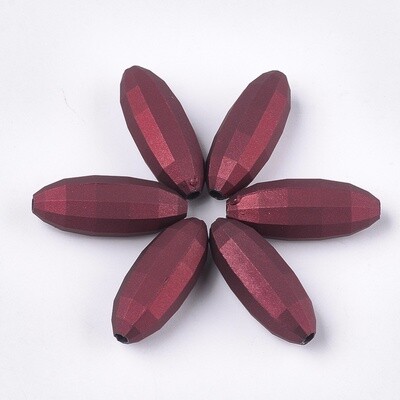 Rubberised Faceted Oval - Mixed 31x12mm