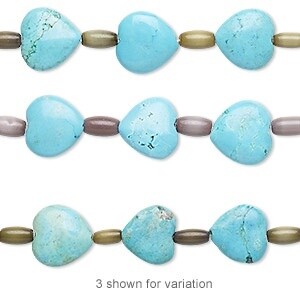 Howlite Hearts - 15x14mm