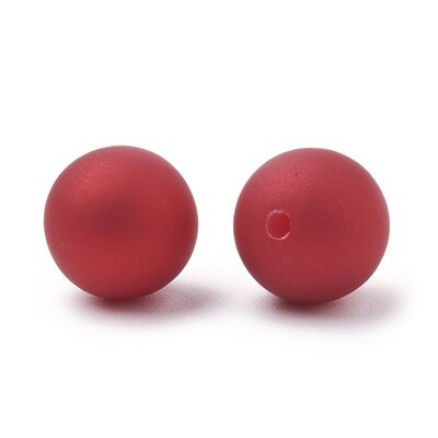 Rubberised Round - Half Drilled Red 10mm