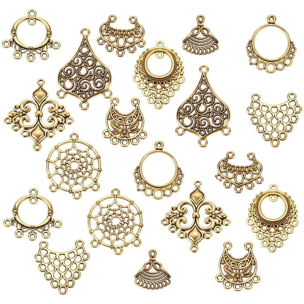 Chandelier Earring Mix - Gold (Pair)