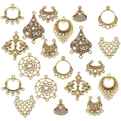 Chandelier Earring Mix - Gold (Pair)