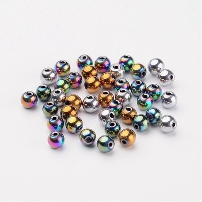 Hematite Syn - Electro Plated 4mm